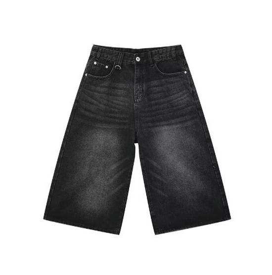 Мужские потертые ретро-рваные джинсовые шорты с широкими штанинами 7-Point