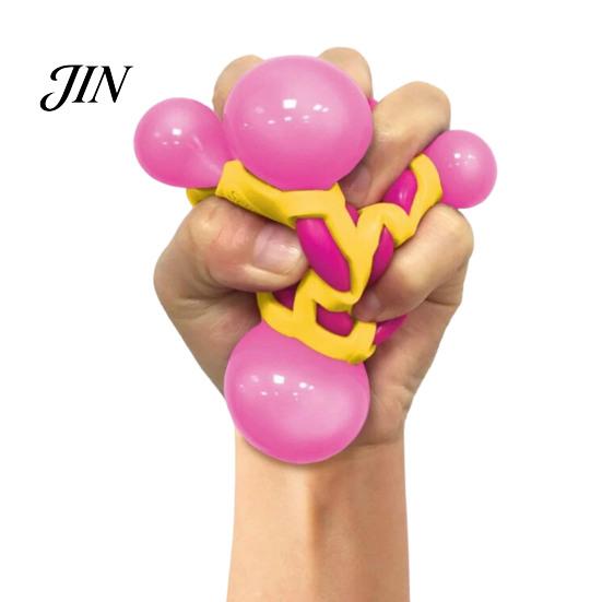 Stress Relief Ball Colorful Grid Ball, TPR Slow Rising Fidget Toy for Anxiety Relief, Decompressing Hand Soft Squeeze Decompression Office School,