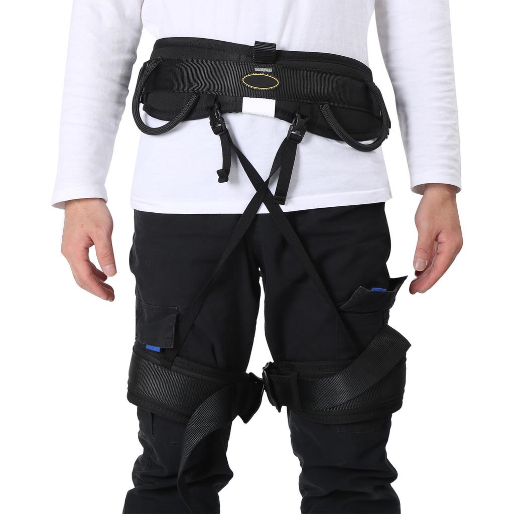 Страховочная обвязка для скалолазания и высотных работ, полуобвязка, защита от падения, для использования на открытом воздухе, пояс для спуска(л черный)