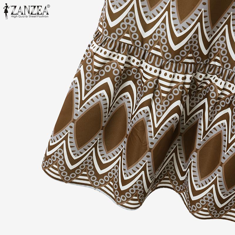 ZANZEA Женские летние комплекты из двух частей: блузка с коротким рукавом и длинные юбки