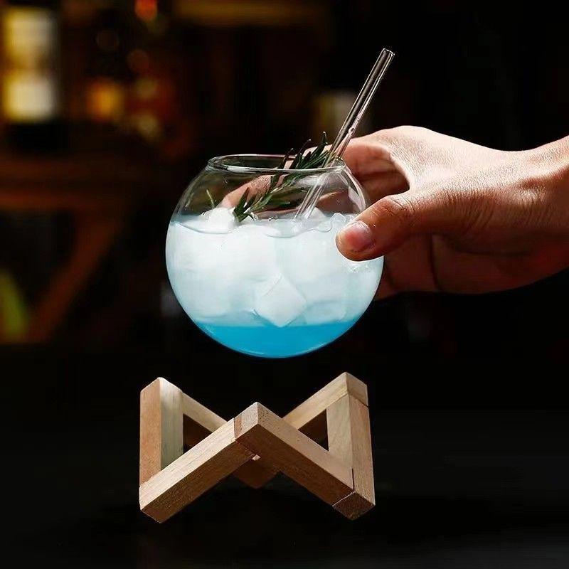 Double-Tube Glass Cup Creative Sharing Barware Beverage Hanging Cup Parrot Chicken Tail Glassware Heat Resistant Cocktail Cup