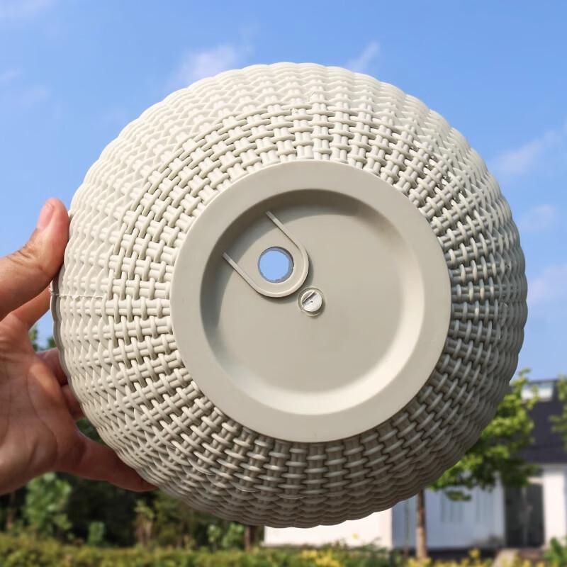 Beige Wicker Hanging Planter for Spider Plants