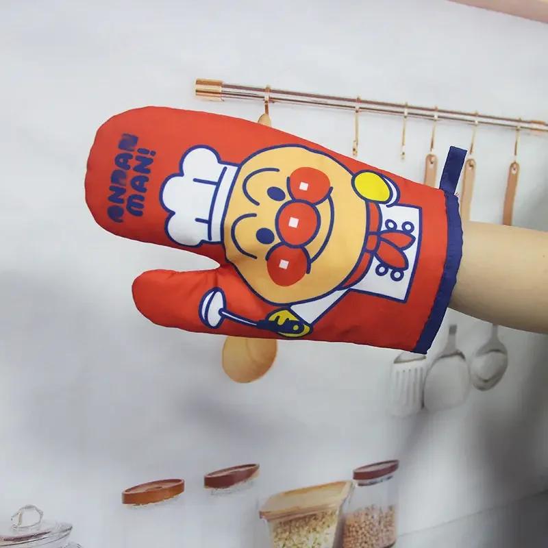 Утолщенные перчатки для микроволновой печи с двусторонней печатью, бытовые кухонные принадлежности для выпечки, перчатки для микроволновой печи с рисунком, противоожоговые