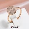 Kinel Shiny Natural Zircon Full Paved Disc Ring For Women Luxury Bride Wedding Jewelry Vintage Ring
