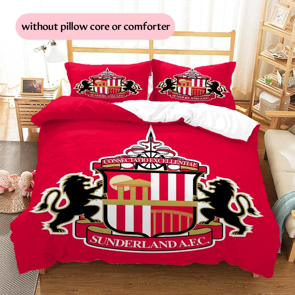Sunderland AFC Pattern Bedding Home Decoration Birthday Gift (1 * duvet cover + 2 * pillowcase, without core)