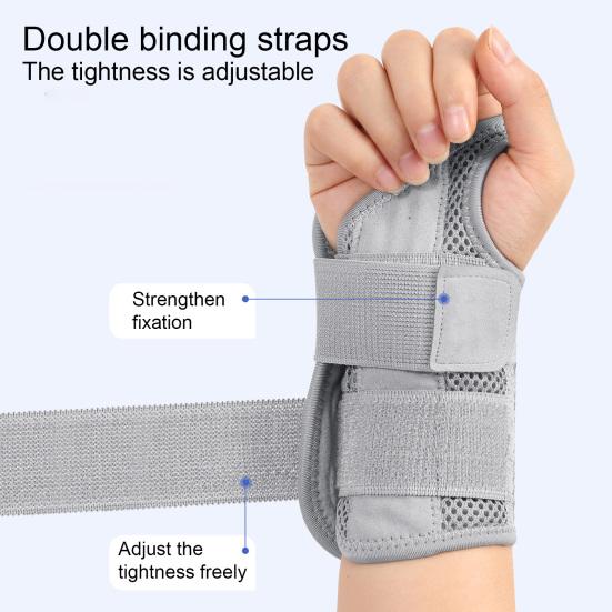 Wrist Brace Support with 2 Straps for Men Women Adjustable Wrist Splint Stabilizer for Tendinitis Arthritis Carpal Tunnel Pain Relief