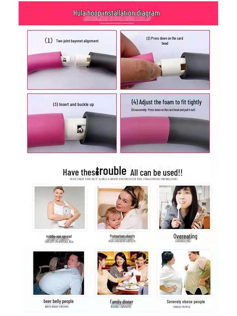 8-Section Detachable Weighted Foam Hula Hoop for Kids & Adults