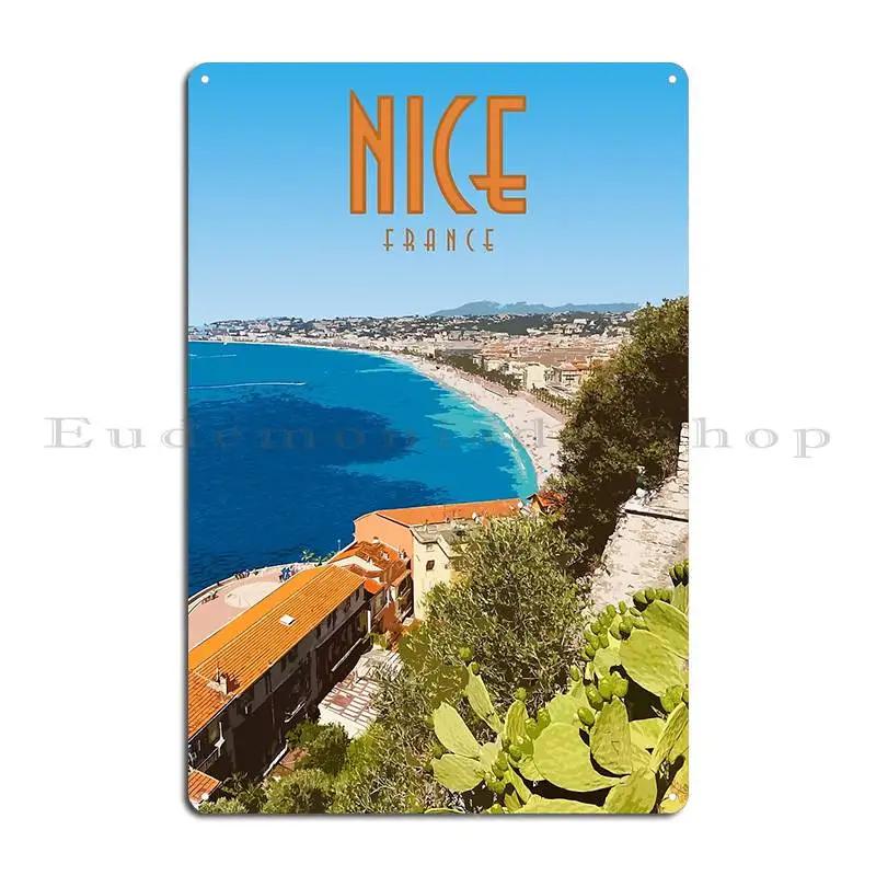 Vintage Nice France Sticker South Of France Metal Sign Club Bar Wall Plaque PaintingCustomize Vintage Tin Sign Poster