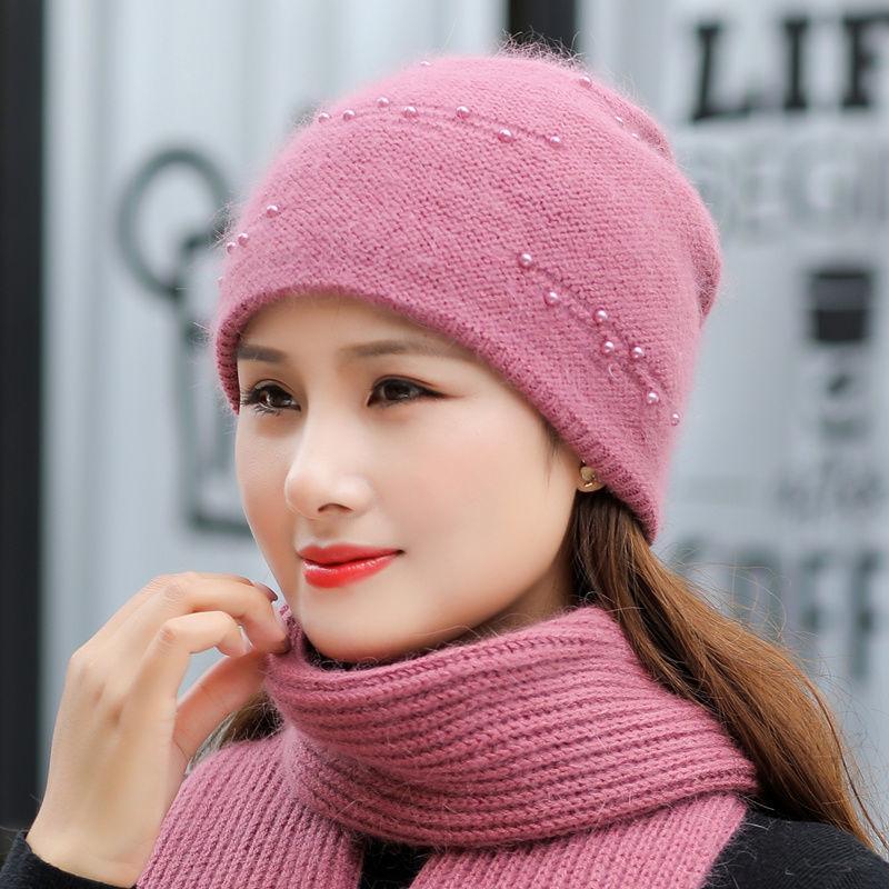 Беретная шапка женская утепленная холодная теплая заглушка для ушей обернутая шапка осень и зима для пожилых людей шапка из кроличьей шерсти