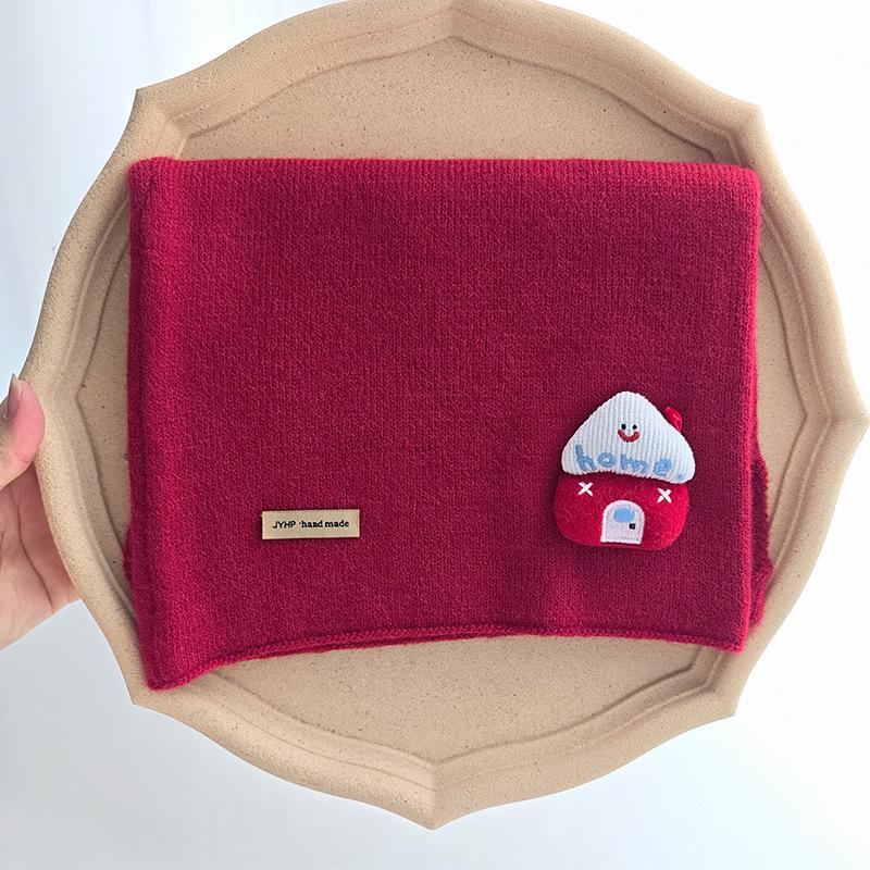 Children's 2025 Winter Red Scarf: Warm, Windproof Neck Gaiter for Girls - Cute and Protective
