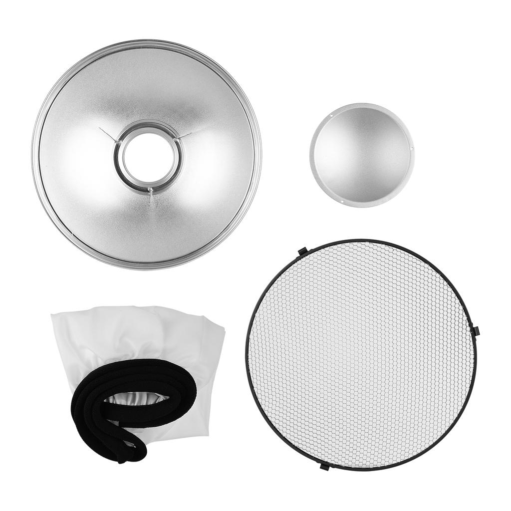 16 Inch Beauty Dish Studio Photography Reflector Diffuser with Honeycomb Soft Cloth for Bowens