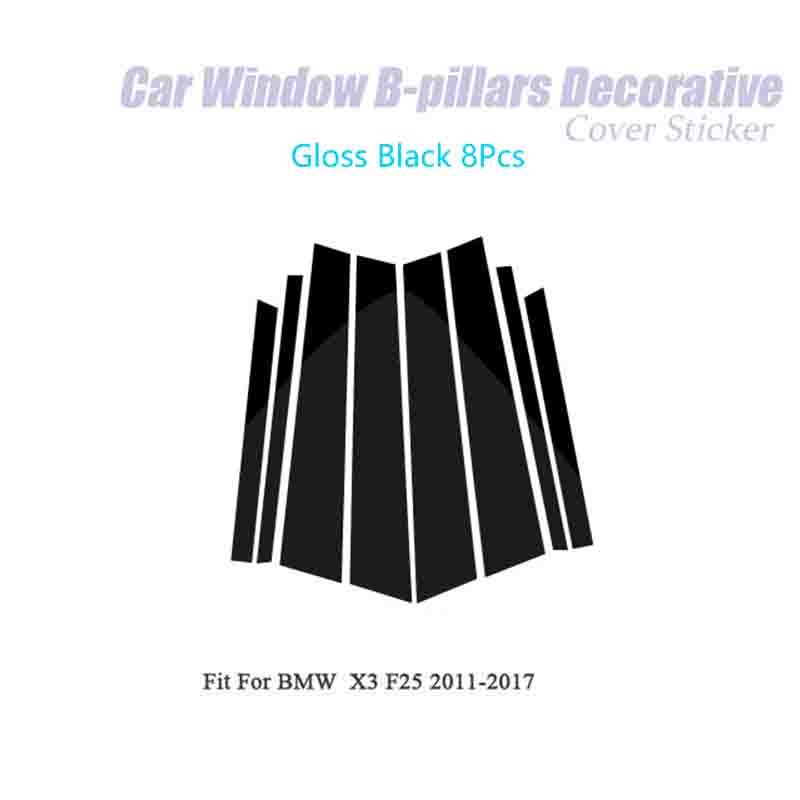 Глянцевый черный для BMW E60 E90 F30 F10 F20 F07 E70 E84 E46 X1, декоративная наклейка на окно автомобиля, средние стойки, отделка для стайлинга автомобиля