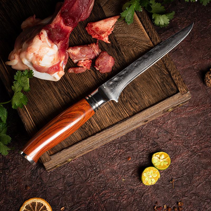 Нож для обвалки филе, 6,5 дюйма, профессиональный класс, лучшее качество, 67 слоев, японская сталь, гибкий кухонный нож для мяса, рыбы, птицы, курицы