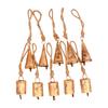 10-Piece Rustic Gold Metal Bell with Rope for DIY Crafts, Vintage Christmas Ornaments and Handmade Wind Chimes, 3.15 Inch Farmhouse Decor