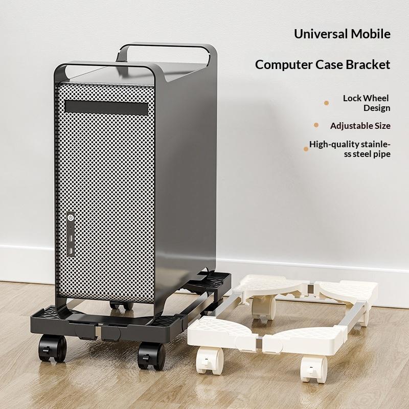 Регулируемая подставка для процессора, держатель для ПК на колесиках, мобильная стойка для компьютерной башни с колесами, регулируемая настольная подставка