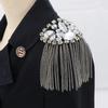 Fashion Wedding Handmade Shoulder Jewelry Tassel Rhinestones Epaulettes Clothing Accessories Brooch Epaulet Brooches