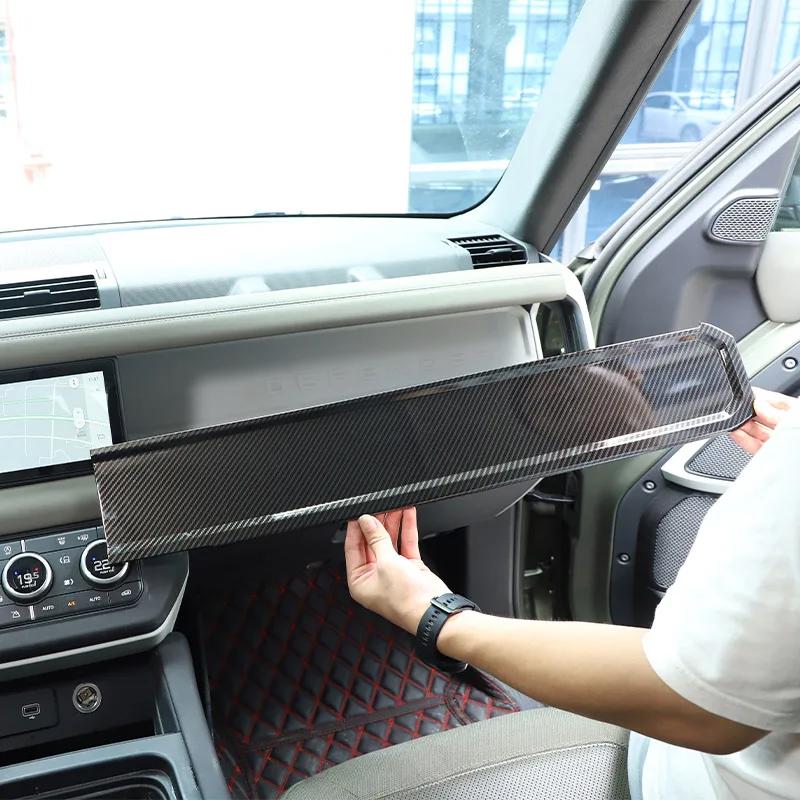 Панель с текстовым логотипом на приборную панель из углеродного волокна для Land Rover Defender 90 110 130 2020-2024