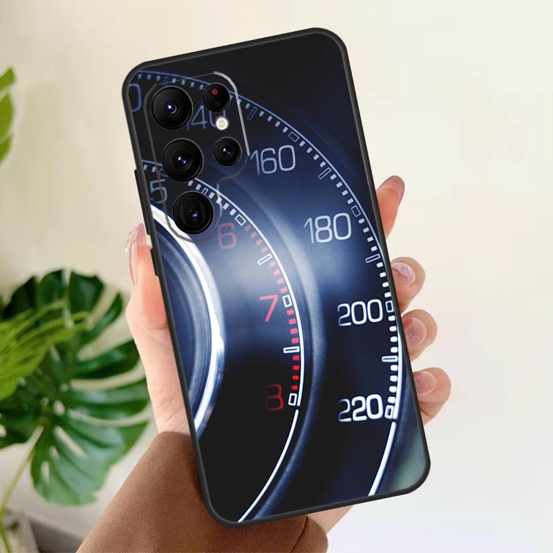 Cool Retro Speedometer Soft Case For Samsung Galaxy S21 S22 S23 S24 S25 Ultra S9 S10 Plus S20 FE S24 FE Phone Cover