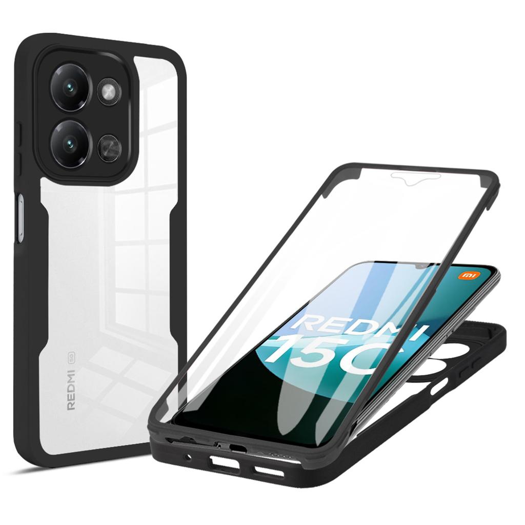 Phone Case For Xiaomi Redmi 15C 4G (EU) (173mm)/15C 5G (EU) (173mm)/Poco C85 4G (173mm) Acrylic+TPU Clear Cover with PET Screen Film