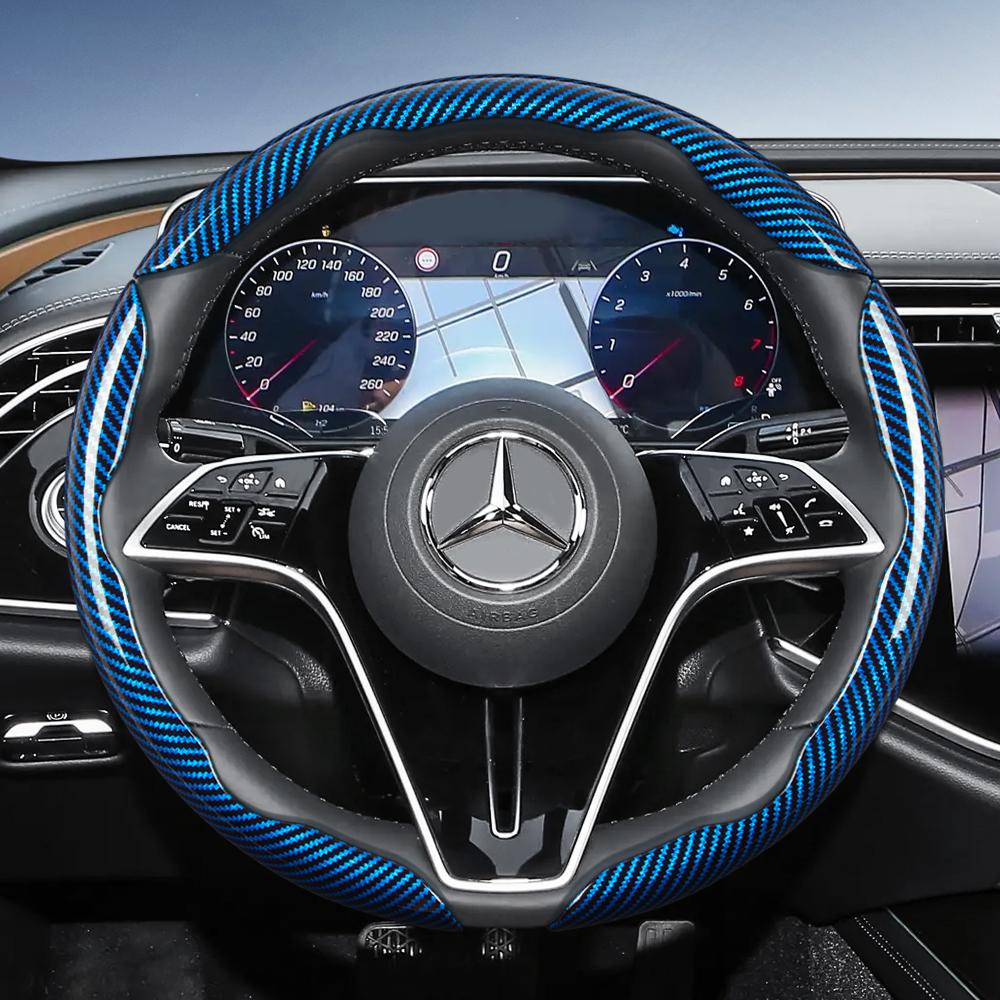 Suitable for Mercedes-Benz Carbon Fiber Texture Steering Wheel Cover with Segmented Quick-Release Design V g S a E C Class Gle Glc Gla Glb