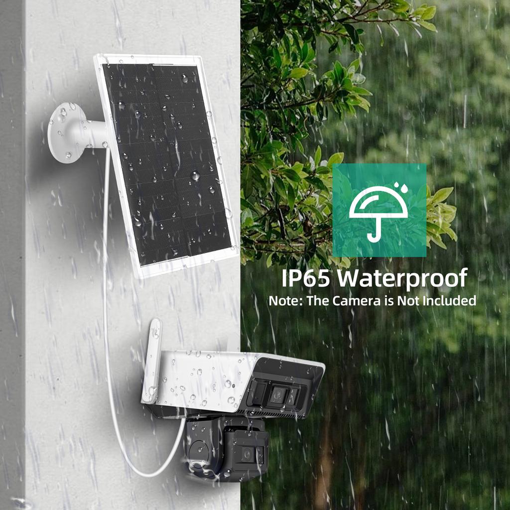 Солнечная панель 10 Вт для камеры безопасности, 5 В, порт Type-C, зарядное устройство для солнечной панели камеры с водонепроницаемостью IP65