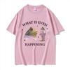 What Is Even Happening Funny Frog Meme T-Shirts Women Unisex Fashion Casual Short Sleeve T Shirt Cozy Cotton Oversized T-shirt Tops