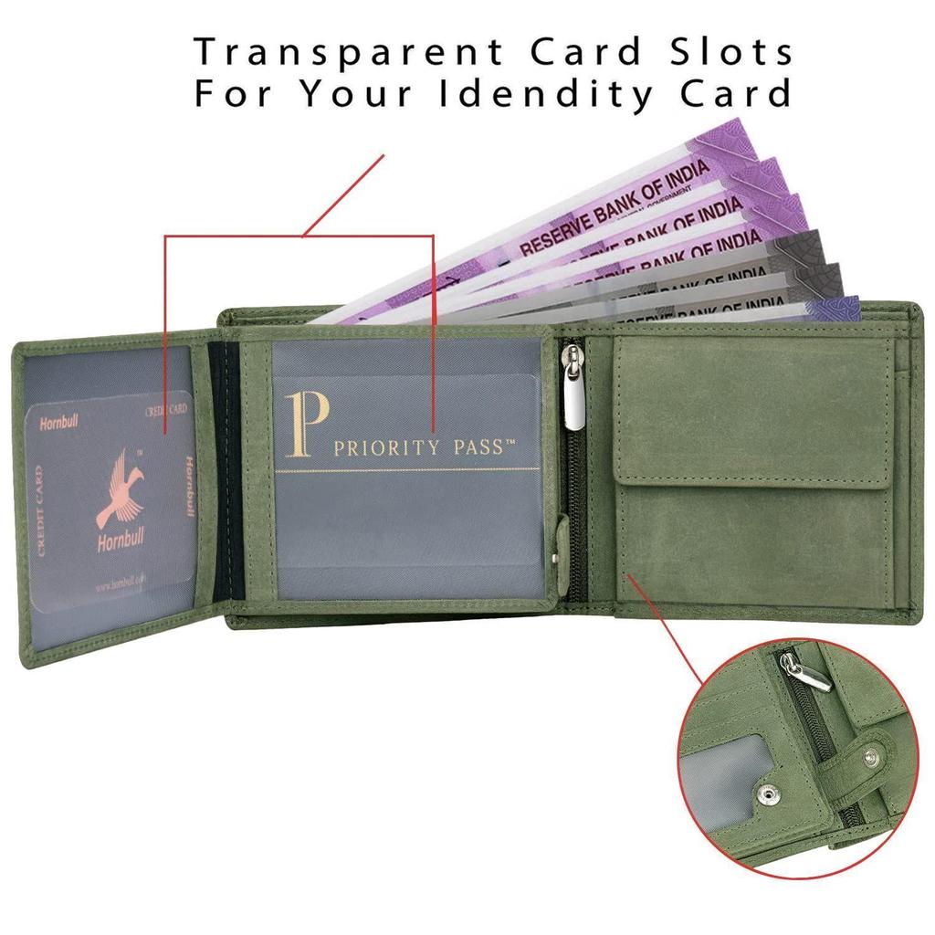 HORNBULL Richard Green RFID Кожаный кошелек для мужчин с блокировкой |