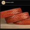 Handmade Belt First Layer Pure Cowhide Belt Leather Pin Buckle Handmade Woven Men's Leather Belt Cowhide Belt