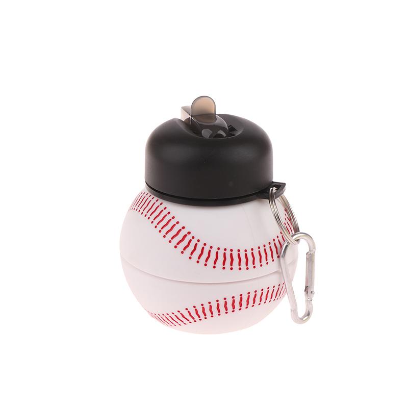 Fold Silicone Water Bottle Outdoor Basketball Football Tennis Golf Baseball Pickleball Leakproof Portable Kids Water Bottle