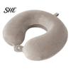 Removable Velvet Pillow Cover Memory Foam Travel Neck Pillow, U Shaped Headrest for Airplane Comfortable Cushion Car, Soft Support Office Nap,