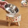 Stainless Steel Raised Pet Bowl,Cat Water and Food Dish, Spill-Proof Detachable Feeding Bowl for Small Pets Suitable for Puppies