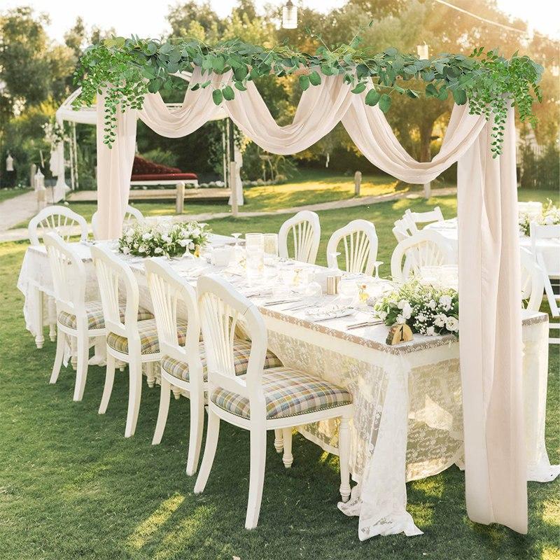 Wedding Arch Drape Chiffon Fabric Draping Curtain for Wedding Stage Backdrop Ceremony Reception Hanging Decoration