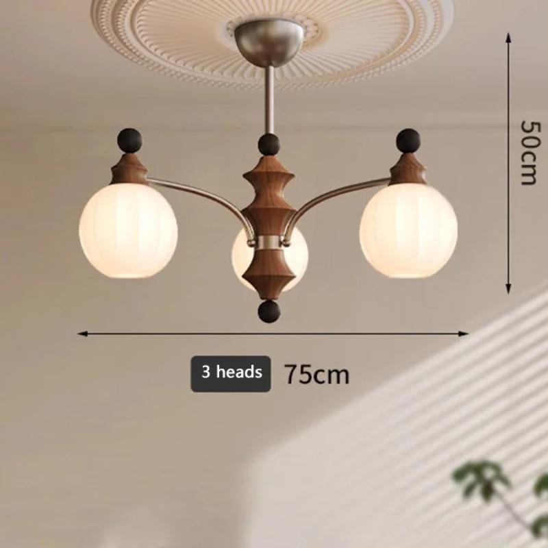 Люстра для спальни в американском стиле ретро, французский винтажный светильник из цельного дерева в дизайнерском стиле