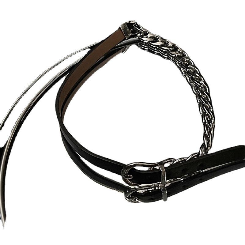 Черное кожаное колье-чокер - элегантный женский аксессуар на шею