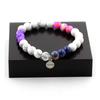 Howlite Pearl Bracelet + Blue Purple Jasper + Yellow Pink Jasper + Blue Jasper 8 Mm