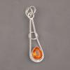 Citrine Gemstone 925 Sterling Silver Jewelry Handmade Pendant 1.78" Gift For Mom PP-21-7