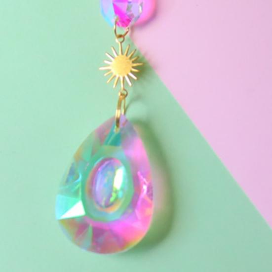 Яркий цветной ловец солнца, привлекательный шикарный подвесной оконный призматический ловец солнца