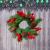 Рождественский подсвечник-венок Искусственные красные ягоды Шишки Сосновые иголки Подсвечники-венки