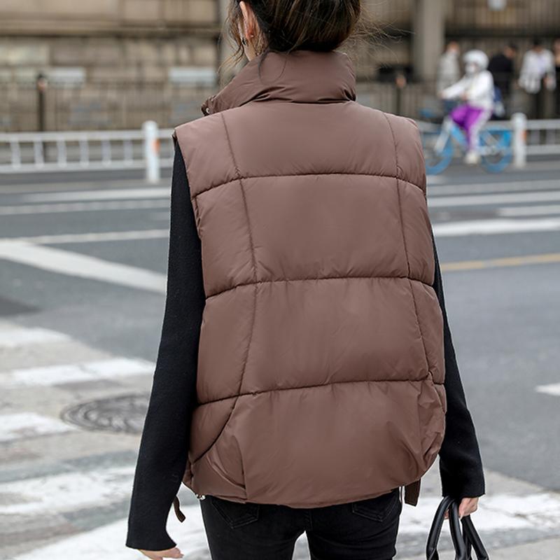 Осенне-зимние куртки без рукавов для женщин, верхняя одежда больших размеров, модное свободное толстое теплое пальто с воротником-стойкой, женский жилет