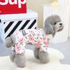 Winter Warm Dog Clothes Autumn and Winter Flower Pet Clothing Teddy Pet Clothes Four Legs Cotton Clothes Dog Outdoor Warm Apparel