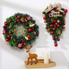 Bowknot Christmas Upside Down Tree Pendant Plastic Christmas Wreath Door Decoration   Front Door