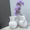 Деревенская ваза с ручкой Ретро Имитация керамической вазы Кувшин Дизайн Белая Декоративная Пластиковая ваза Гидропонный Плантатор для Фермерского дома Центральный элемент Дома