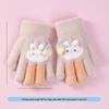 Kids' Winter Cartoon Plush Five-Finger Gloves - Warm, Anti-Freeze, for Boys & Girls, Medium To Large
