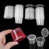 10/25Pcs 25/27/40/45ml Plastic Takeaway Sauce Cup Containers Food Box With Hinged Lids Pigment Paint Box Palette Disposable Box