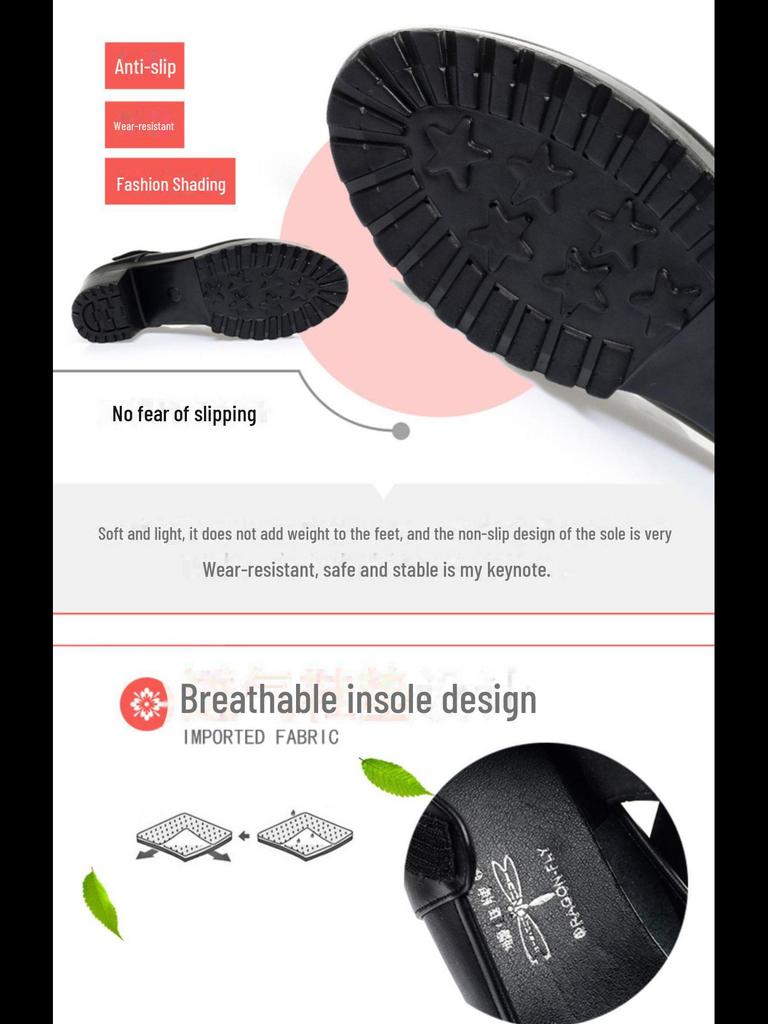 Кожаные танцевальные туфли для мамы: Весна и лето, универсальный чонсам, туфли на толстом каблуке с одной пряжкой