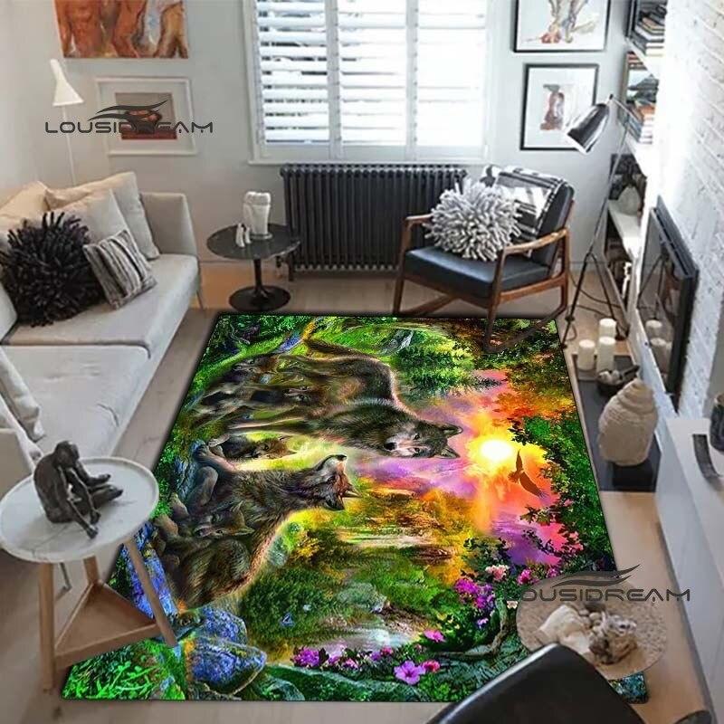 Волк искусство ковры и ковер 3D печать ковер с изображением животных напольный коврик для гостиной спальни большой площади мягкий ковер ковер для детской комнаты