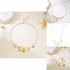 Летние пляжные украшения Многослойное ожерелье из нержавеющей стали с подвеской в виде крабовой раковины и черепахи для женщин