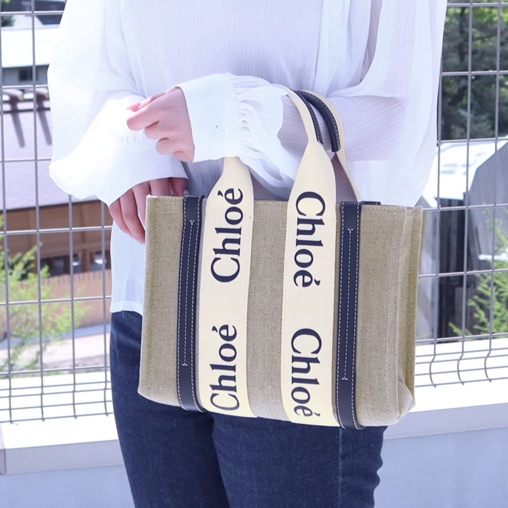 Tote Bag Shoulder Bag Woody Small 2WAY Mini Bag Beige Black Ladies CHC22AS397I26 91J [Chloe] [Item]