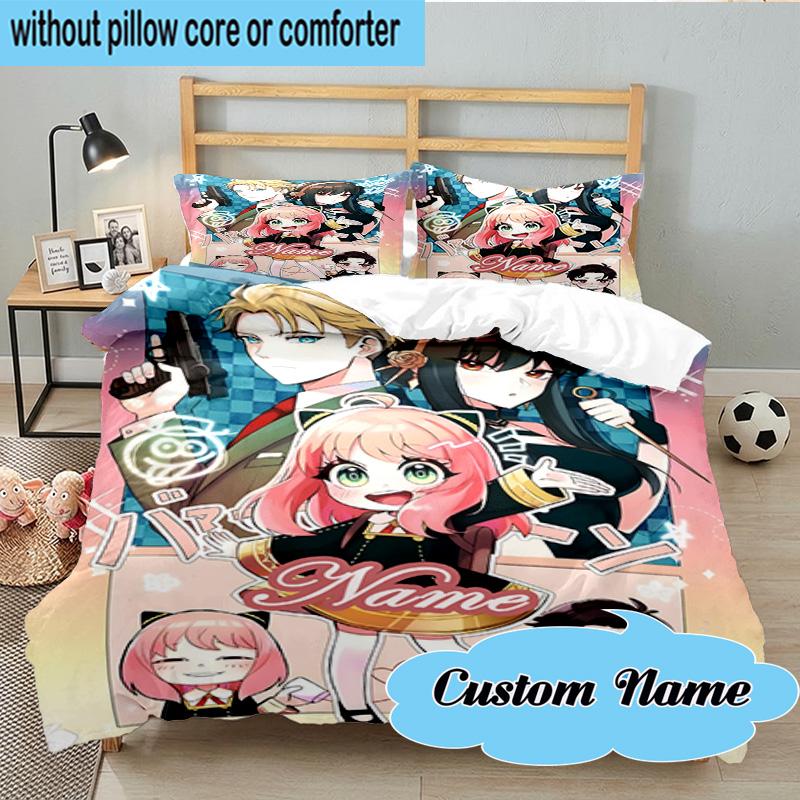 Custom Name 3PCS SPY Adventure Bedding Set, Including 1pc Duvet Cover And 2pcs Pillowcases, Suitable for dorms and bedrooms Gift