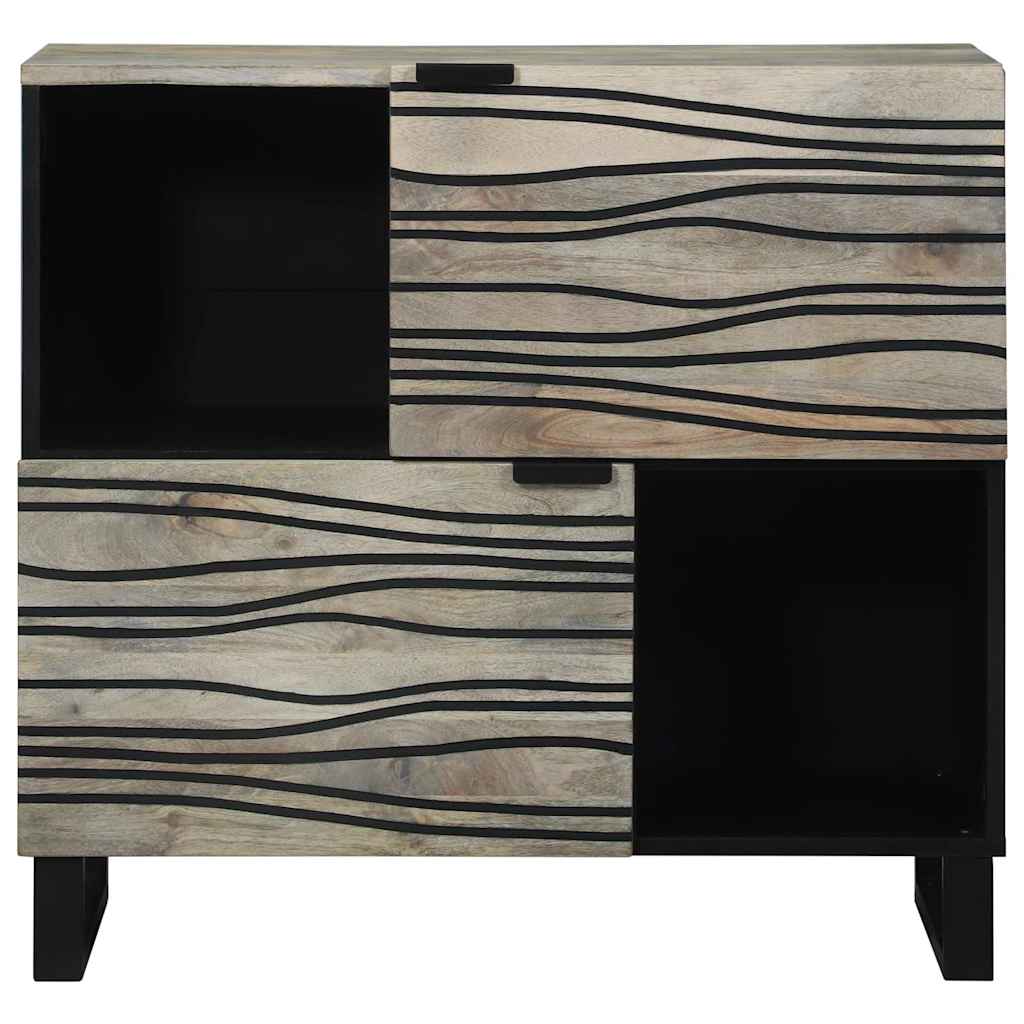 Sideboard White 80 x 33 x 75 cm Solid Mango Wood